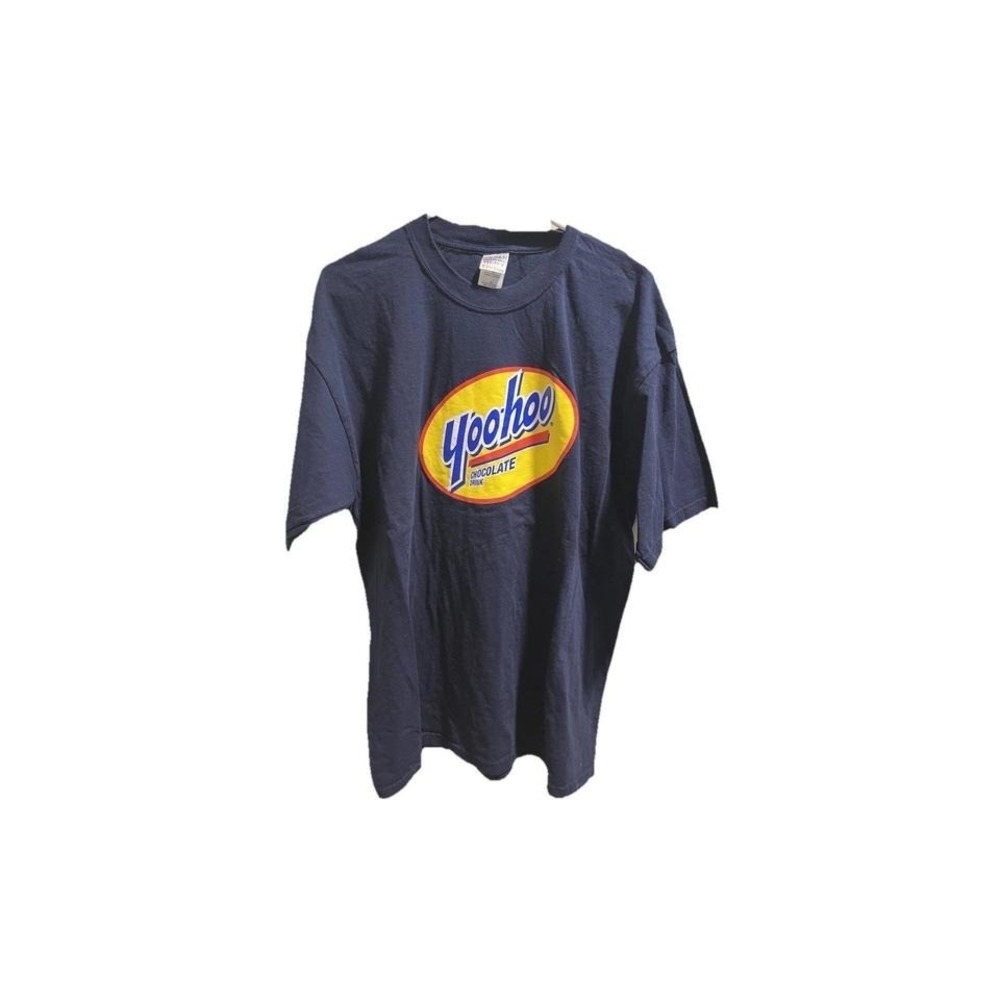 Vintage Yoo-hoo Chocolate Drink Navy Men's Short Sleeve Graphic T Shirt Size XL